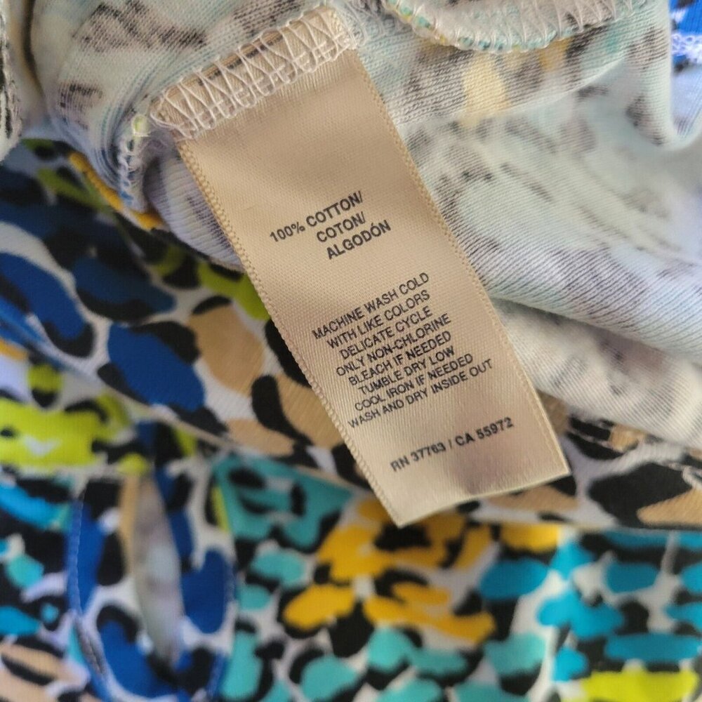 Rafaella Studio 2X Plus Blue Watercolor Knit Top 3/4 Sleeve Keyhole WAT70E - Picture 9 of 10